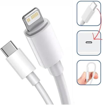 Imagem de Cabo do Carregador 2 Metros Tipo C Lightning compatível iPhone XR 11 12 13 14 Turbo Carga Rapida