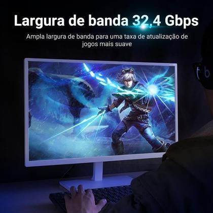 Imagem de Cabo Dp Displayport Gamer 3 Três Metro 1.4 8k@240hz 32,4gbps