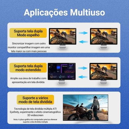 Imagem de Cabo Dp Displayport Gamer 3 Três Metro 1.4 8k@240hz 32,4gbps