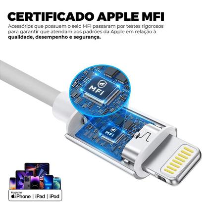 Imagem de Cabo Dual Shock Lightning / Type C - Branco - 1,2m - no Atacado - Caixa Fechada 10 Unidades - Gshield