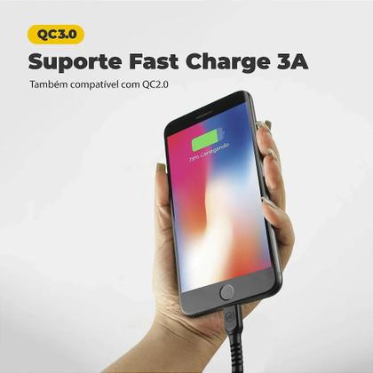 Imagem de Cabo Dual Shock Lightning / USB A - Preto - 1,2m - no Atacado - Caixa Fechada 10 Unidades - Gshield