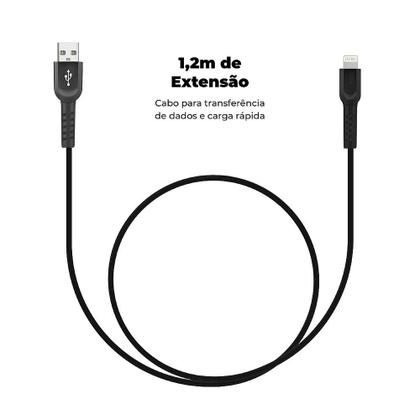 Imagem de Cabo Dual Shock Lightning / USB A - Preto - 1,2m - no Atacado - Caixa Fechada 10 Unidades - Gshield