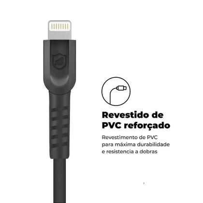 Imagem de Cabo Dual Shock Lightning / USB A - Preto - 1,2m - no Atacado - Caixa Fechada 10 Unidades - Gshield