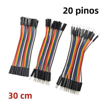 Imagem de Cabo Dupont De 20 Pinos Macho Para Macho E Fêmea, Fio Jumper De 10cm, 20cm, 30cm Para Kit DIY