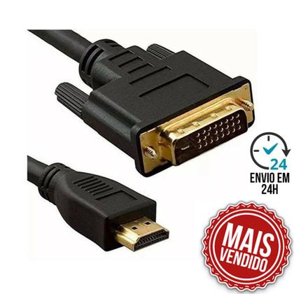 Imagem de Cabo Dvi-d 24+1 Dual Link x Hdmi Macho Bidirecional Emborrachado Com Filtro 2 Metros