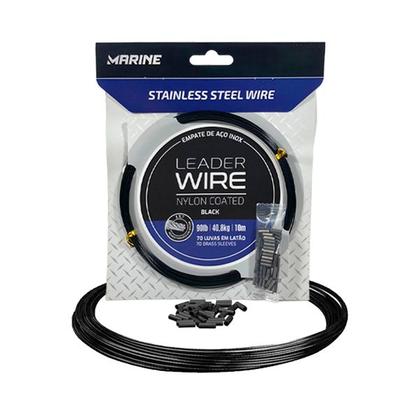 Imagem de Cabo Empate Castor de Aço Marine Sports Leader Black 10Lbs 10m 70 Luvas
