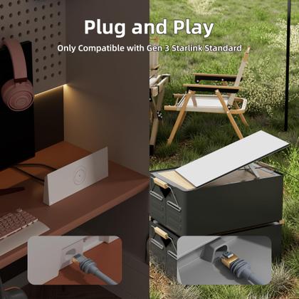 Imagem de Cabo Ethernet EAZUSE Starlink Gen 3 150FT à prova d'água