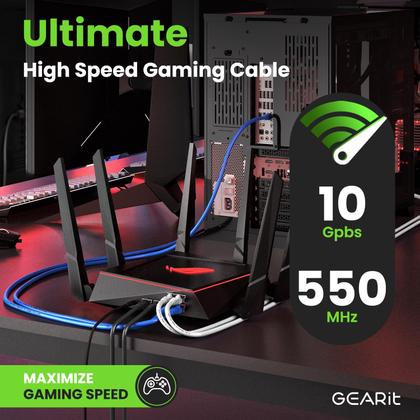 Imagem de Cabo Ethernet GearIt Cat 6 10 Gbps 1,5 m (pacote com 20) RJ45 preto