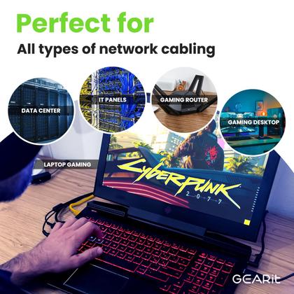 Imagem de Cabo Ethernet GearIt Cat 6 15 pés (4,5 m), pacote com 10 Gbps RJ45 amarelo