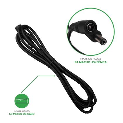 Imagem de Cabo Extensão Para Fonte P4 Extensor Fita Led 1,5 Metros
