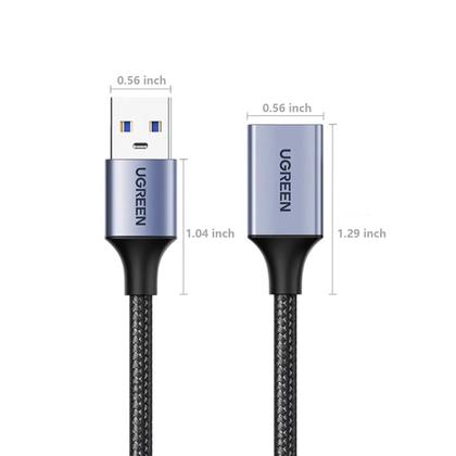 Imagem de Cabo Extensão USB 3.0 UGREEN (1,8m) - Pacote com 2 - Nylon Trançado