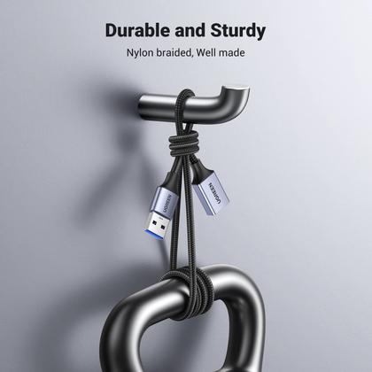 Imagem de Cabo Extensão USB 3.0 UGREEN (1,8m) - Pacote com 2 - Nylon Trançado