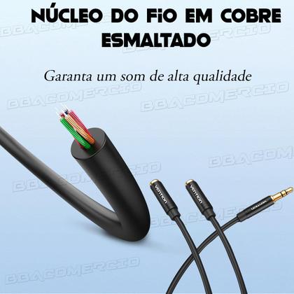 Imagem de Cabo Extensor 3.5mm P3 Macho P/ Fone Microfone 0,3m Vention