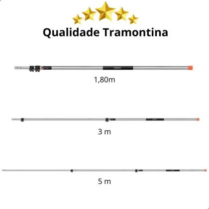 Imagem de Cabo Extensor 5 Metros Tramontina com Rodo 35cm Limpa Teto e Colhedor Frutas