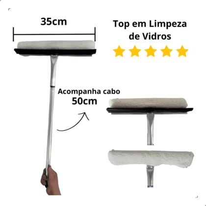 Imagem de Cabo Extensor 5 Metros Tramontina com Rodo 35cm Limpa Teto e Colhedor Frutas