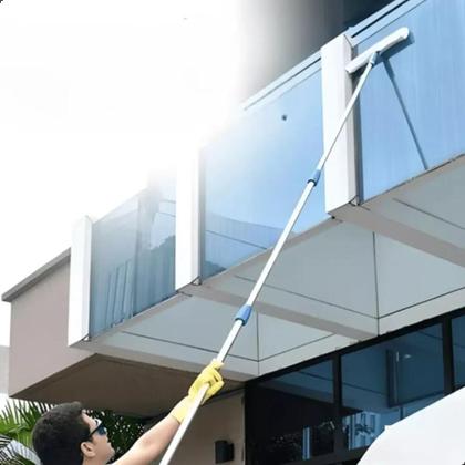 Imagem de Cabo Extensor 6 Metros com Rodo Limpa Vidros de 35cm e Vassoura de Teto e Pano Chão