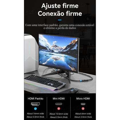 Imagem de Cabo Extensor Adaptador Hdmi 2.0 4k Macho x Femea 1m Vention