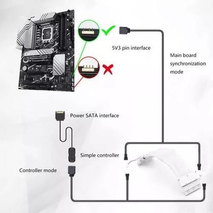 Imagem de Cabo Extensor ASrock 24 Pinos Argb 5v 3pin