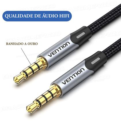 Imagem de Cabo Extensor Áudio Fone Microfone Stereo P3 x P3 3.5mm 0,5m