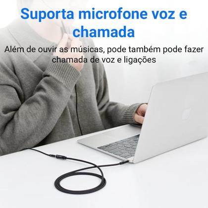 Imagem de Cabo Extensor Áudio P3 Fone Microfone Computador Vention 3m