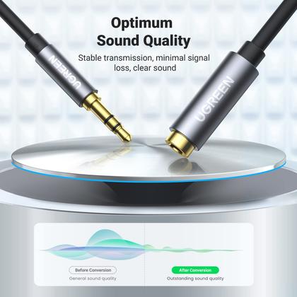 Imagem de Cabo Extensor de Áudio UGREEN 3,5mm (2m) - Macho para Fêmea