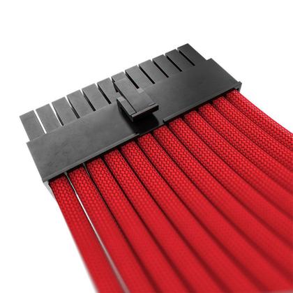 Imagem de Cabo Extensor de Fonte Sleeved Rise Mode, 4 em 1, 1x 24p ATX, 1x 4+4p CPU, 2x 6+2p PCIe, Vermelho - RM-SL-FR