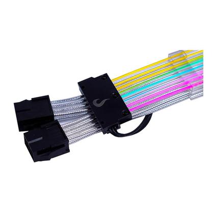 Imagem de Cabo Extensor de Fonte Sleeved Rise Mode Aura, 2x 6+2p PCIe GPU, ARGB, Preto - RM-SLV-02-FB-ARGB