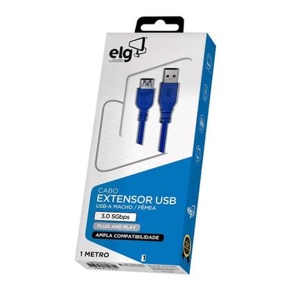 Imagem de Cabo Extensor ELG USB-A Macho e Fêmea 3.0, 5Gbps, Azul - USBEXT1