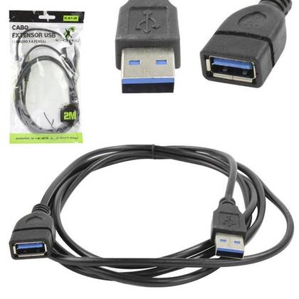 Imagem de Cabo Extensor Extensão Usb 2.0 Macho E Fêmea 2 Metros