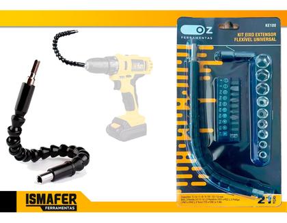 Imagem de Cabo Extensor Flexível Para Parafusadeira Eixo Alongador Kit