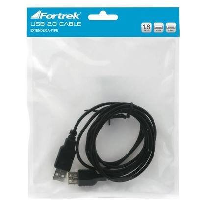 Imagem de Cabo Extensor Fortrek USM-101 USB 2.0 A Macho x A Femea 1,8m Preto - FK413C