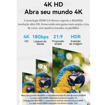 Imagem de Cabo Extensor HDMI 2.0 4K 60hz Hdr Monitor Vention 1 Metro