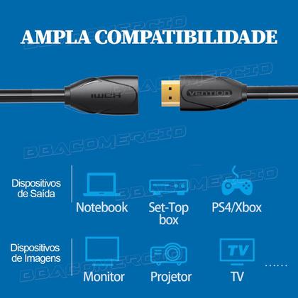 Imagem de Cabo Extensor Hdmi 2.0 4k 60Hz Para Tela Consoles Monitor 2m