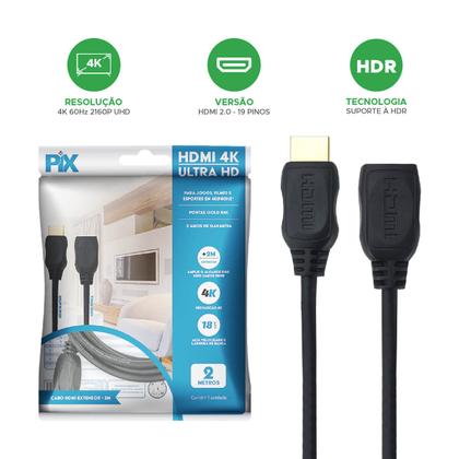 Imagem de Cabo Extensor Hdmi 2.0 4k Ultra Hd 2 metros Chip Sce 018-9420