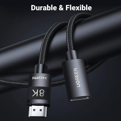 Imagem de Cabo extensor HDMI UGREEN 8K 10K HDMI 2.1 macho para fêmea 0,5 m