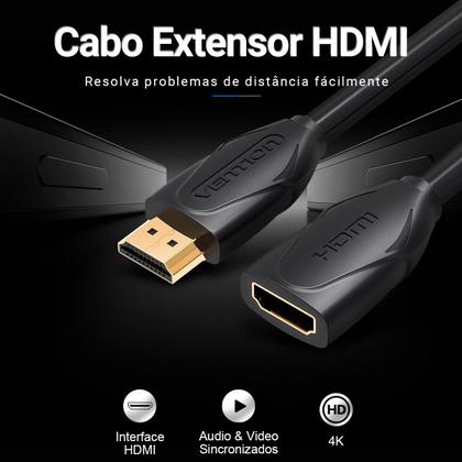 Imagem de Cabo Extensor Hdmi X Hdmi 2.0 4k 60fps hdr Full Hd 3 Metros