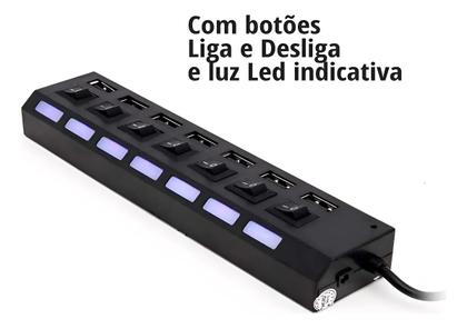 Imagem de Cabo Extensor Hub 7 Portas Régua Usb 3.0 Alta Velocidade