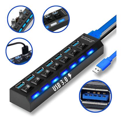 Imagem de Cabo Extensor Hub 7 Portas Régua Usb 3.0 Alta Velocidade