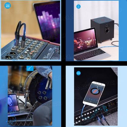 Imagem de Cabo Extensor P2 3.5mm para Duplo P10 6.5mm Mono 0,5m 50cm