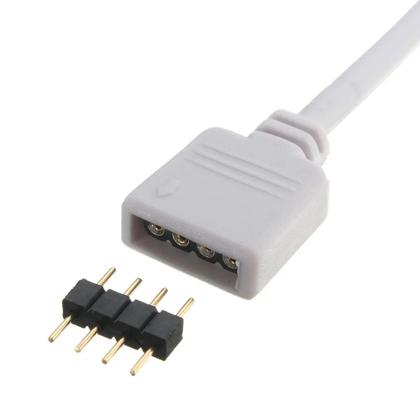 Imagem de Cabo Extensor Para Led RGB 4 Pinos 12V Branco 30cm (0.3m)