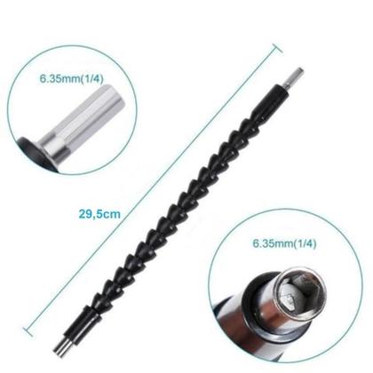 Imagem de Cabo Extensor Prolongador Flexível Parafusadeira 29,5cm Bits 1/4 