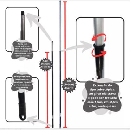 Imagem de Cabo Extensor Regulável 3 Metros SuperPro Bettanin