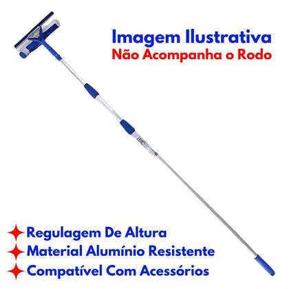 Imagem de Cabo Extensor Telescópico de Alumínio 3 Metros Para Rodo Limpa Vidros Bralimpia