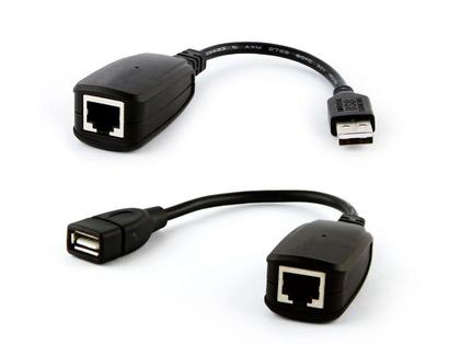 Imagem de Cabo Extensor USB 15 Metros - USB 2.0 Via Adaptador e cabo Rede RJ45