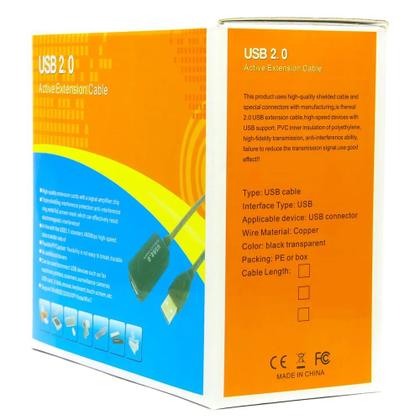 Imagem de Cabo Extensor USB 2.0 Amplificado Ativo 20m Macho-a Fêmea-a
