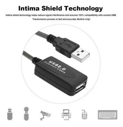 Imagem de Cabo Extensor Usb 2.0 Ativo Amplificado 10m Macho Fêmea