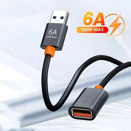 Imagem de Cabo Extensor USB 3.0 2.0 De Alta Velocidade 6A Para Laptop PC TV Xbox SSD Mini Extensor