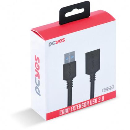 Imagem de Cabo Extensor Usb 3 0 Cobre Puro Alta Velocidade Resistente 28AWG 100% COBRE 2 METROS - PUAMF3-2