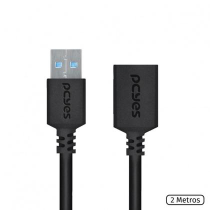 Imagem de Cabo Extensor Usb 3 0 Cobre Puro Alta Velocidade Resistente 28AWG 100% COBRE 2 METROS - PUAMF3-2