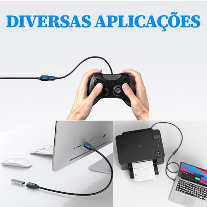 Imagem de Cabo Extensor USB 3.0 Macho x USB Femea PS4 PS5 Vention 5m